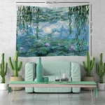 Tapestry Water Lilies By Claude Monet Oil Paintings Flowers Wall Hanging Art Home Decor Polyester Tapestry for Living Room Bedro - Image 10