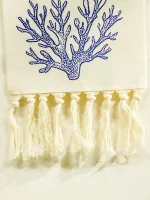 Boho Shell & Conch Wall Tapestry, White Hanging Decor Tapestries with Tassel, Beach Style Home Wall Art for Bedroom, Living Room - Image 13