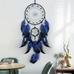 Dream Catcher With Luminous Beads Hand-woven Colorful Feathers Wind Chimes Living Room Bedroom Hanging Ornaments Wall Decoration - Image 7