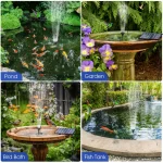 Solar Fountain with 6 Nozzles - 1.4W Solar Panel Floating Water Pump for Bird Baths, Pools,Garden DIY Waterfall Yard Decor - Image 2