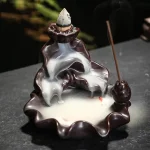 Backflow Incense Burner Censer Waterfall Tower Incense Cone Ceramic Burner Fragrance Holder Sandalwood Aromatherapy Home Decor - Image 4
