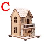 Festival Led Light Wood House Christmas Tree Decorations for Home Decoration Wooden House DIY Gift Window Decoration - Image 16