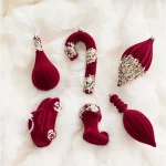 Christmas Tree Decorations Candy Cane Snowflake Balls Red Pendant Hanging Home Party Christmas Winter 2026 New Year Decors - Image 6