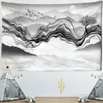Tapestry landscape painting scenery wall hanging home decoration tapestry bedroom living room wall hanging cloth - Image 4