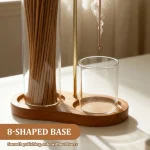 2in1 Incense Holder Anti-Ash Flying Incense Burner with Removable Glass Ash Catcher and Incense Sticks Organizer Home Decoration - Image 3