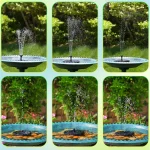 Solar Fountain Pump Outdoor Bird Bath Water Fountain with 6 Nozzles for Courtyard Garden Pool Pond Water Feature - Image 3