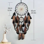 Dream Catcher With Luminous Beads Hand-woven Colorful Feathers Wind Chimes Living Room Bedroom Hanging Ornaments Wall Decoration - Image 3