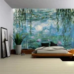Tapestry Water Lilies By Claude Monet Oil Paintings Flowers Wall Hanging Art Home Decor Polyester Tapestry for Living Room Bedro - Image 6