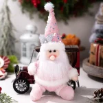 Christmas Decorations: Pink Sequined Scarf, Snowman, Pink Overalls, Reindeer, Pink Sequined Pointed Hat, Santa Claus Home Decor - Image 5