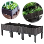 Plastic Raised Garden Bed with Legs Raised Planter Box Elevated Planting Container for Gardening Vegetables Fruits Flowers - Image 2