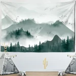 Tapestry landscape painting scenery wall hanging home decoration tapestry bedroom living room wall hanging cloth - Image 10