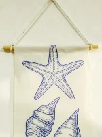 Boho Shell & Conch Wall Tapestry, White Hanging Decor Tapestries with Tassel, Beach Style Home Wall Art for Bedroom, Living Room - Image 11