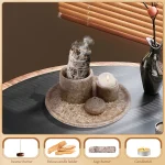 4-in-1 Ceramic Incense Burner for Aromatherapy Meditation Yoga and Home Decor Includes Sage Holder and Incense Holder for Sticks - Image 6
