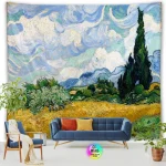 Tapestry World Famous Painting Van Gogh Tapestries Printed  Wall Hanging Rural Landscape Home Decoration Bedroom Decor Wall Ar - Image 48