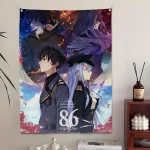 Anime 86 Eighty Six Tapestry Background Art Decor For Bedroom Living Room Bar Garden Outdoor  Wall Decor