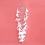 Dream Catcher Large Pendant Wedding Props Decoration White Feather Pendant Supplement Dream Network Creative Wall Hanging Gift - Image 3