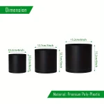 Set of 3 Plastic Planter Pots,6/5/4 Inch Plastic Planter Pots for Plants with Drainage Hole and Seamless Saucers - Image 3