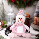 Christmas Decorations: Pink Sequined Scarf, Snowman, Pink Overalls, Reindeer, Pink Sequined Pointed Hat, Santa Claus Home Decor - Image 6