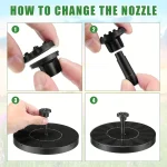 Solar Fountain with 6 Nozzles - 1.4W Solar Panel Floating Water Pump for Bird Baths, Pools,Garden DIY Waterfall Yard Decor - Image 22