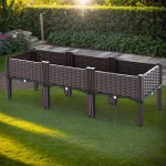 Plastic Raised Garden Bed with Legs Raised Planter Box Elevated Planting Container for Gardening Vegetables Fruits Flowers