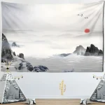 Tapestry landscape painting scenery wall hanging home decoration tapestry bedroom living room wall hanging cloth - Image 3
