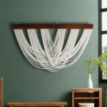 Wooden Arc-shaped Decorative Tapestries, Home Living Room Wall Hangings, Hand-woven Decorative Tapestries 100x70cm/100x60cm - Image 3