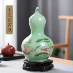 Jingdezhen Porcelain Vase ornament, living room flower arrangement, dry flower, antique lotus pattern, Celadon Glaze vases - Image 12