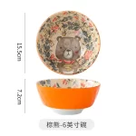 Cartoon Animal Porcelain Dinner Plate Cute Children's Bowl Christmas Decoration Dishes Household Ceramic Elk Bear Rabbit Bowl - Image 10