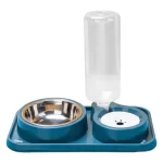 Automatic Pet Cat Feeder Waterer Detachable Dog Cat Stainless Steel Bowl Anti-Leak Water Fountain Slanted Raised Cat Food Bowls - Image 7