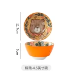 Cartoon Animal Porcelain Dinner Plate Cute Children's Bowl Christmas Decoration Dishes Household Ceramic Elk Bear Rabbit Bowl - Image 13
