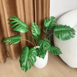 70-88CM Artificial Plants Green Plastic Monstera Fake Leaves Simulation Palm Tree Landscaping Park Hotel Home Decor Accessories - Image 4