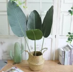 98CM 3pcs Large Artificial Plants Green Palm Tree Leaves Plastic Banana Tree Branch Wedding Garden Living Room Deco Accessories - Image 3