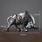 Vilead Steampunk Bull Statues Resin Animal Figurines Decor Living Room Sculpture Office Desk Interior Decoration Accessories Art - Image 7