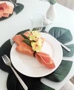 45*38CM Large Size Monstera Shaped Table Mat Tropical Leaf Placemat Dining Table Coaster EVA Eco-friendly Placemats Cup Mats - Image 4