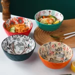 Cartoon Animal Porcelain Dinner Plate Cute Children's Bowl Christmas Decoration Dishes Household Ceramic Elk Bear Rabbit Bowl - Image 3