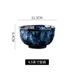 Ceramic Dinner Plates and Bowls, Blue Dishes, Creative Japanese Retro Kiln Changed Tableware Set, Dinnerware - Image 16