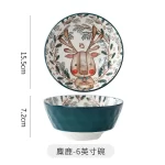Cartoon Animal Porcelain Dinner Plate Cute Children's Bowl Christmas Decoration Dishes Household Ceramic Elk Bear Rabbit Bowl - Image 6