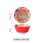 Cartoon Animal Porcelain Dinner Plate Cute Children's Bowl Christmas Decoration Dishes Household Ceramic Elk Bear Rabbit Bowl - Image 9