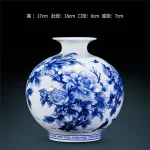 Elegant Jingdezhen Blue and White Porcelain Vases Fine Bone China Vase Peony Decorated High Quality Ceramic Vase - Image 14