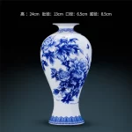 Elegant Jingdezhen Blue and White Porcelain Vases Fine Bone China Vase Peony Decorated High Quality Ceramic Vase - Image 11