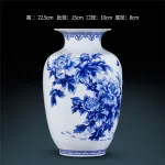 Elegant Jingdezhen Blue and White Porcelain Vases Fine Bone China Vase Peony Decorated High Quality Ceramic Vase - Image 8