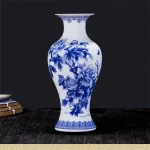 Elegant Jingdezhen Blue and White Porcelain Vases Fine Bone China Vase Peony Decorated High Quality Ceramic Vase - Image 7