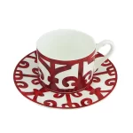 Ceramic Steak Plate Set, Coffee Cup and Saucer Bone China Dinnerware, Western Food Tray, Red Pattern Dishes, Afternoon Tea Cup - Image 10