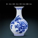 Elegant Jingdezhen Blue and White Porcelain Vases Fine Bone China Vase Peony Decorated High Quality Ceramic Vase - Image 10