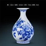 Elegant Jingdezhen Blue and White Porcelain Vases Fine Bone China Vase Peony Decorated High Quality Ceramic Vase - Image 12