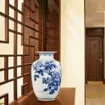 Elegant Jingdezhen Blue and White Porcelain Vases Fine Bone China Vase Peony Decorated High Quality Ceramic Vase - Image 6