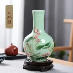 Jingdezhen Porcelain Vase ornament, living room flower arrangement, dry flower, antique lotus pattern, Celadon Glaze vases - Image 10
