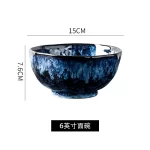 Ceramic Dinner Plates and Bowls, Blue Dishes, Creative Japanese Retro Kiln Changed Tableware Set, Dinnerware - Image 15