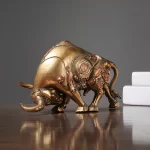 Vilead Steampunk Bull Statues Resin Animal Figurines Decor Living Room Sculpture Office Desk Interior Decoration Accessories Art - Image 4