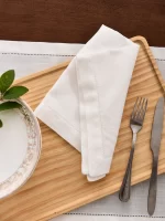 12pcs Table Napkins Wedding Party Dinner Table White Cloth Napkin Restaurant Home Napkins Cotton Linen Handkerchie 4 Size - Image 9